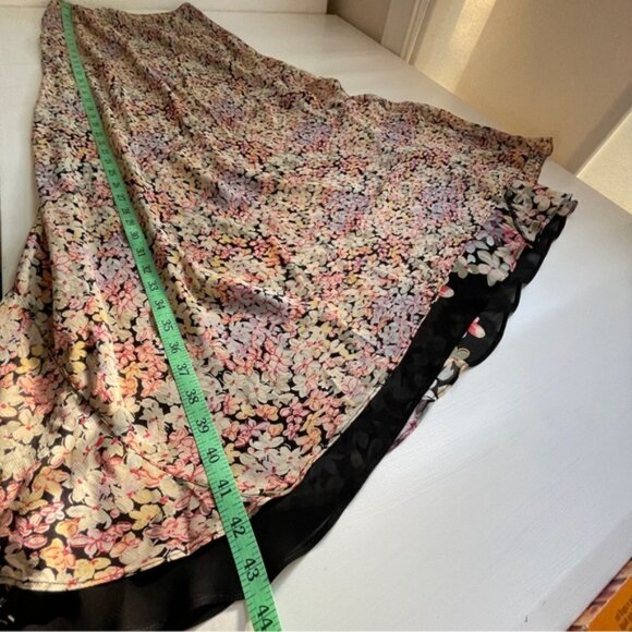 Maxi Chiffon Skirt Reversible Womens Small Floral  Whimsical Fairy Romantic Y2K - Picture 13 of 14